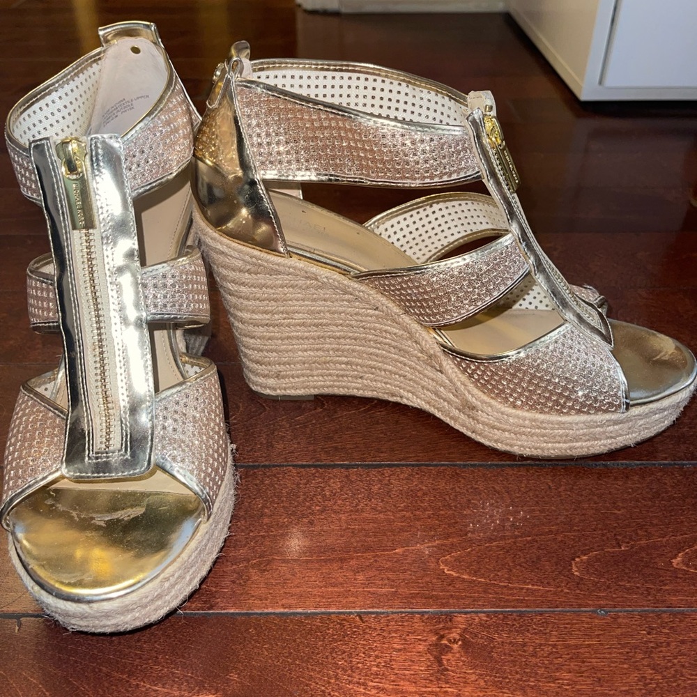 Michael Kors Gold Wedges